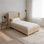 מיטת יחיד מרופדת דגם: "ספיר"