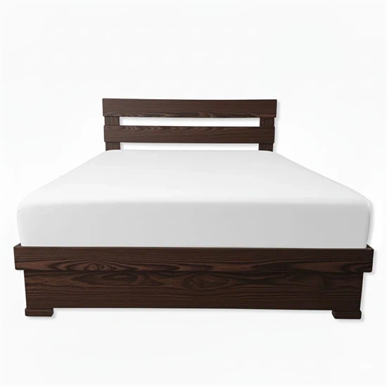 מיטה מעץ מלא כולל ארגז מצעים זוגי בוכנות