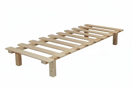 בסיס מיטה מעץ מלא ללא מסגרת יחיד