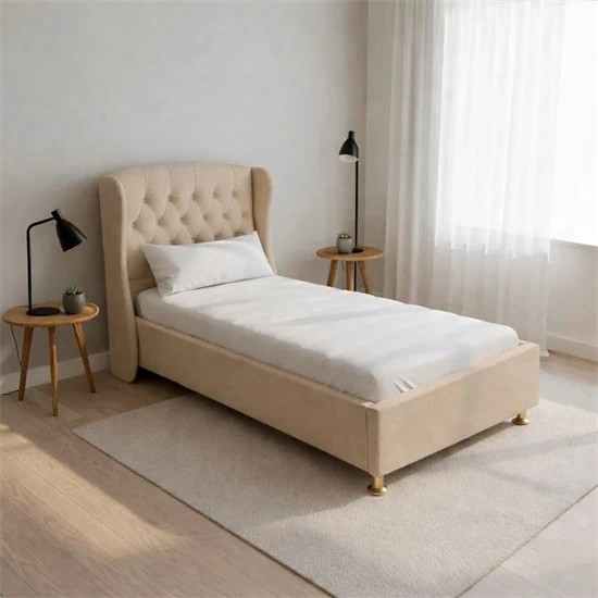 מיטת יחיד מרופדת דגם: "ספיר"